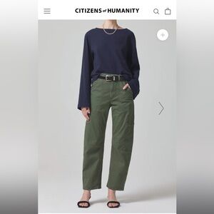 New Citizens of Humanity Marcelle Low Slung Pants in Green. Never worn.